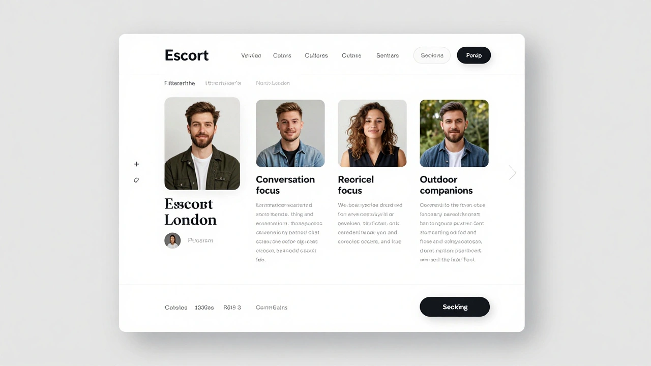 A professional website showing verified escort profiles with real photos and clear service details.